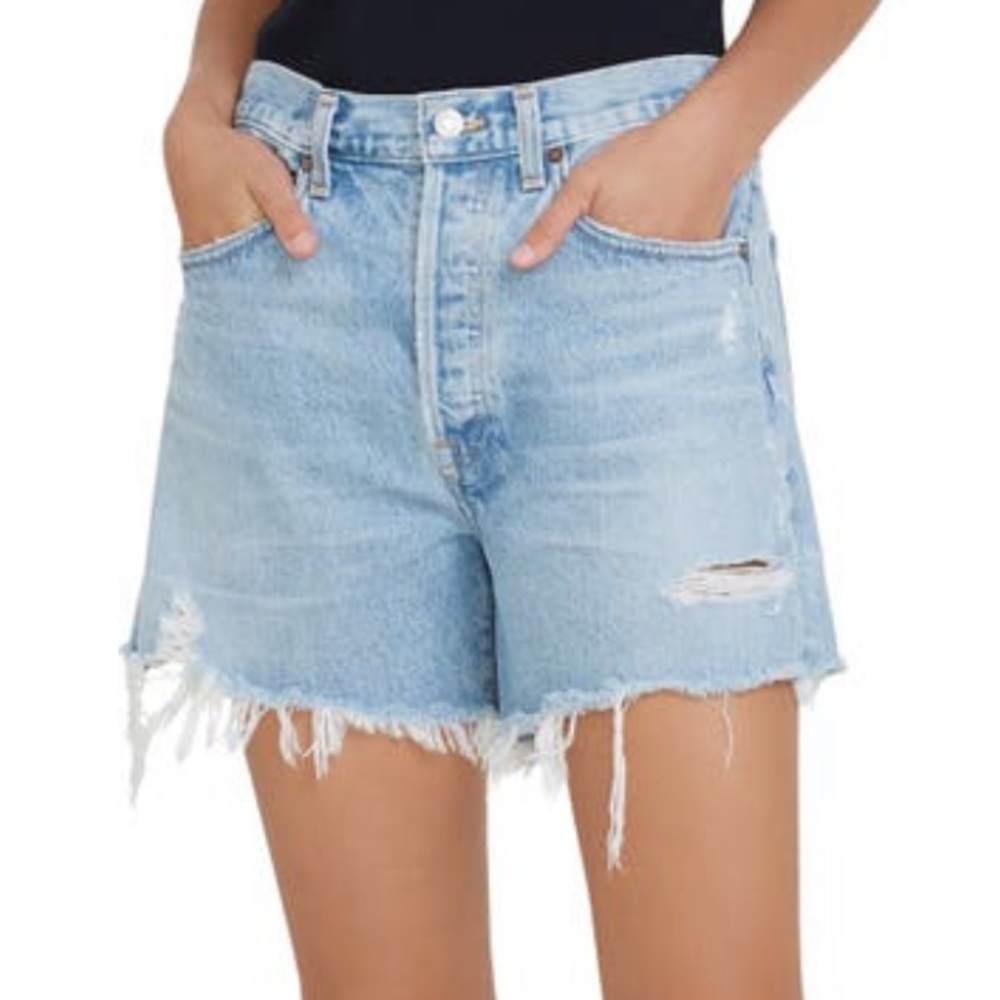 Agolde High Waist Cutoff Denim Shorts